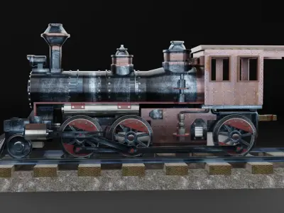 Old Train - Low poly Low-poly 3D model