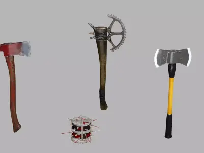Medieval Polearms Weapon Pack Low-poly 3D Model Low-poly 3D model
