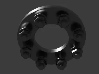 Flange flat Low-poly 3D model