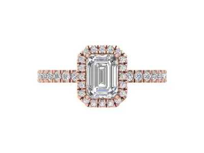  Emerald Art Deco Ring 3D print model buy