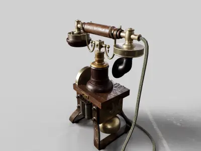 19th Century Vintage Telephone Low-poly 3D model
