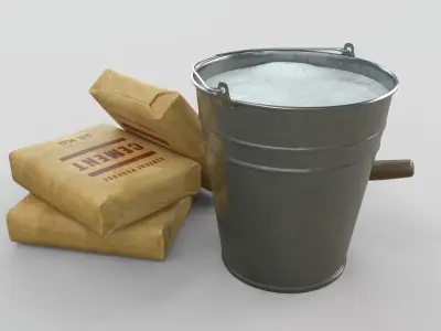 Trowel metal bucket 3D model