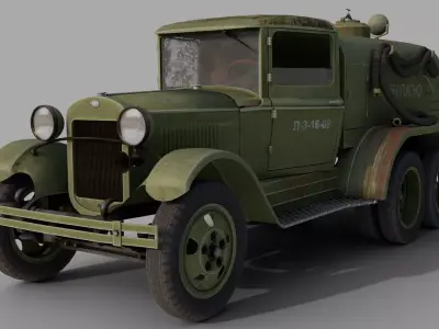 A petrol tanker based on the GAZ-AAA Low-poly 3D model