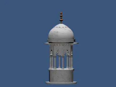 Interesting tower - taj mahal piller - 3d model 3D model