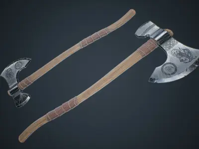 Viking Weapons - Large Axe II Low-poly 3D model