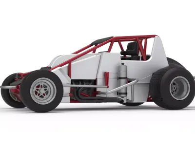 Dirt Silver Crown Car Scale 1 to 25 3D print model
