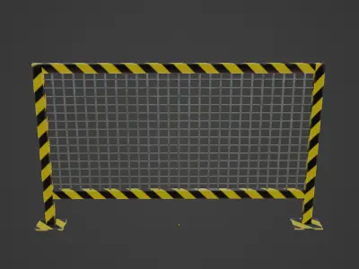 Road Barricade A 01 Low-poly 3D model