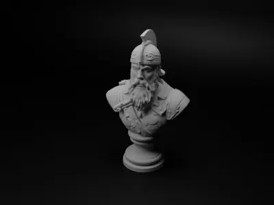 Finnish Warrior Bust Chess 3D print model shop