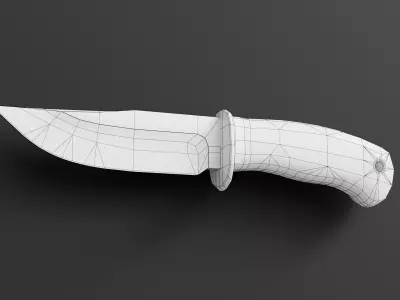 Wooden Knife Low-poly 3D model purchase