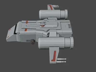 Warplane star wars spaceship Low-poly 3D model