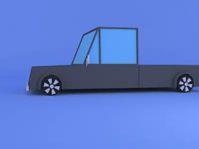 lowpoly pickup truck Low-poly 3D model