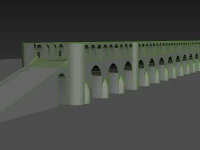 Allahverdi Khan Bridge Low-poly 3D model
