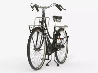 Black Vintage City Bicycle 3D model
