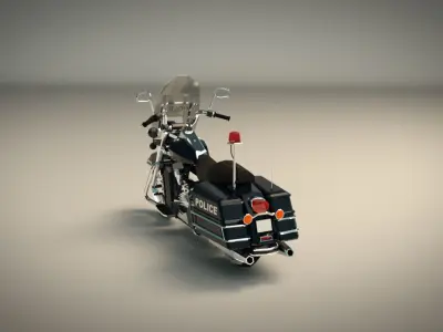 Low Poly Police Motorcycle 01 Low-poly 3D model