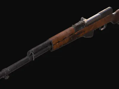 Old soviet semi automatic rifle SKS Free low-poly 3D model