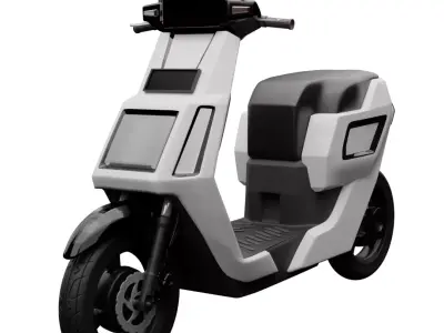 E-Skoot Motorcycle Elctric Vehicle Concept 3D Model 3D model