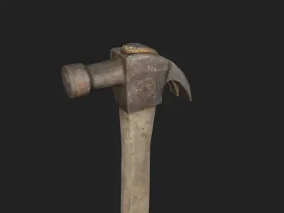 Hammer Vintage Worn Low-poly 3D model