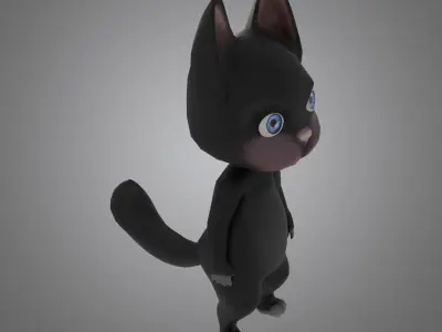 LowPoly 3D model of a kitten Low-poly 3D model