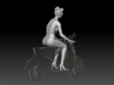 PIN UP and vespa girl 1 3D print model