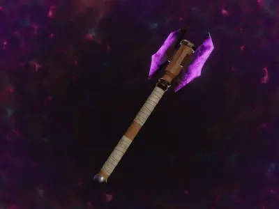 Double Bit Shadow Axe - Elemental Battle Axe - Model 01 Low-poly 3D model