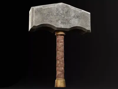 Viking Hammer Set Low-poly 3D model