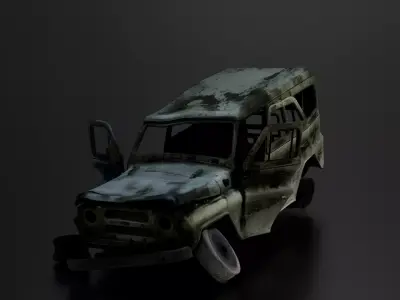 Abandoned car 01 3D print model