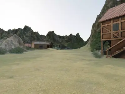 Mountain Village Landscape 3D model order