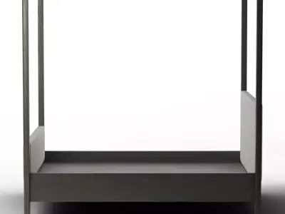 Modern Industrial Melrose Canopy Bed - King Size Low-poly 3D model