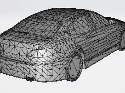 3D Sedan car Free low-poly 3D model
