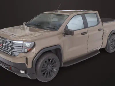 Generic Pickup Truck 02 Collection All PBR Unity UE Textures Low-poly 3D model