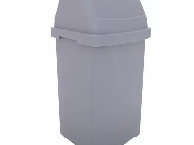 Toilet Dustbin lowpoly 3d model Low-poly 3D model