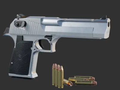 Desert Eagle Low-poly 3D model 2