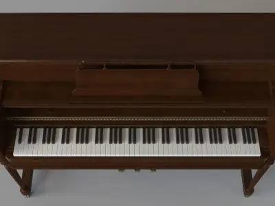 Old Vintage Upright Piano 3D model