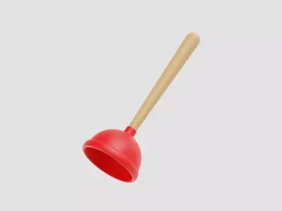 Plunger 3d model Low-poly 3D model