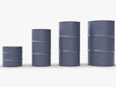 Chemical barrels Low-poly 3D model order