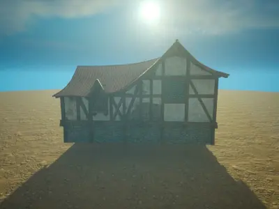 Medieval old House8-interior and exterior design Low-poly 3D model