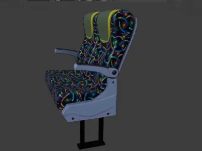 pushback seat van seat Low-poly 3D model