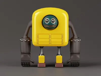 Cute Robot 3D Model Low-poly 3D model