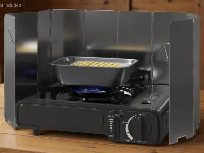 Camping Stove with Boiling Instant Noodles 3D model