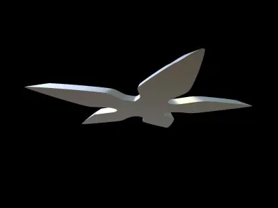 Shuriken silver star 3D print model