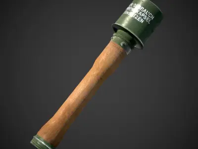 Stielhandgrenade grenade launcher Low-poly 3D model