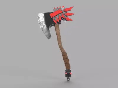 Battle axe Low-poly 3D model 45