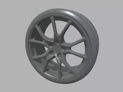 Wheel 04 Low-poly 3D model