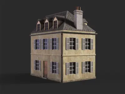 Normandy townhouse Low-poly 3D model