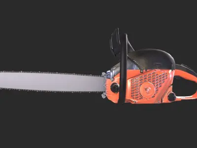Chainsaw Low-poly 3D model 6