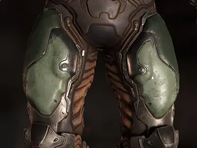Doom Guy armour for the legs thighs 3D print model for cosplay 3D print model