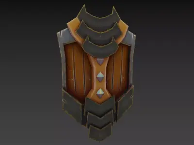 Shield Pbr gamerady stylized paint Low-poly 3D model