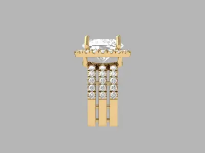 Solitaire Engagement Art Deco Ring 3D print model
