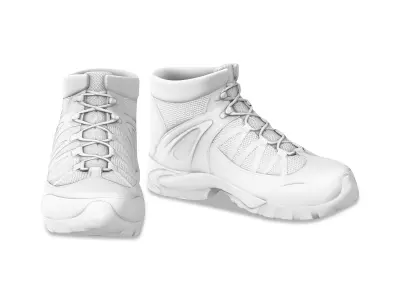 Tactical Combat Cargo Boots Low-poly 3D model