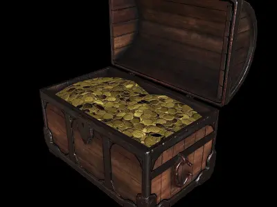 Medieval Chest Lowpoly Low-poly 3D model